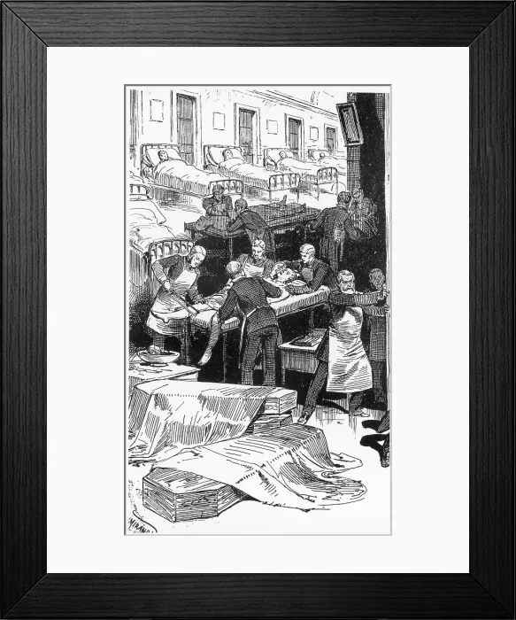 Framed Print : Cartoon of Surgeons Performing Unnecessary Surgery Framed Print : Cartoon of Surgeons Performing Unnecessary Surgery