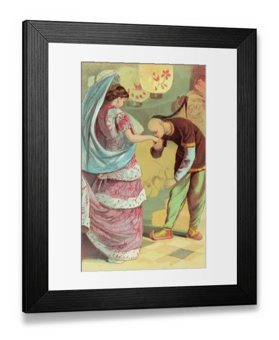 Framed Print : Aladdin Received the Princess Book Illustration Framed Print : Aladdin Received the Princess Book Illustration