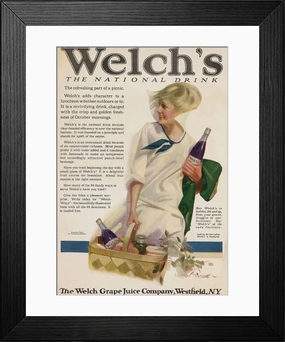 Framed Print : Advertisement for Welch's Grape Juice Framed Print : Advertisement for Welch's Grape Juice