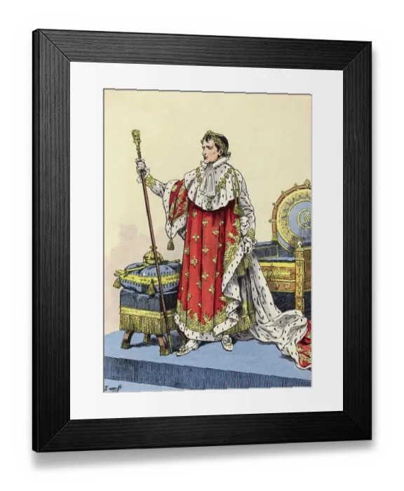 Framed Print : Portrait of Napoleon I on Postcard