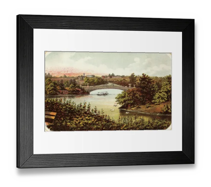 Framed Print : Lake and Bow Bridge in Central Park Framed Print : Lake and Bow Bridge in Central Park