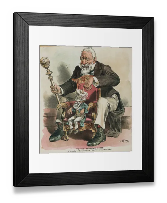 Framed Print : Political Cartoon Depicting Politician James Blaine Framed Print : Political Cartoon Depicting Politician James Blaine