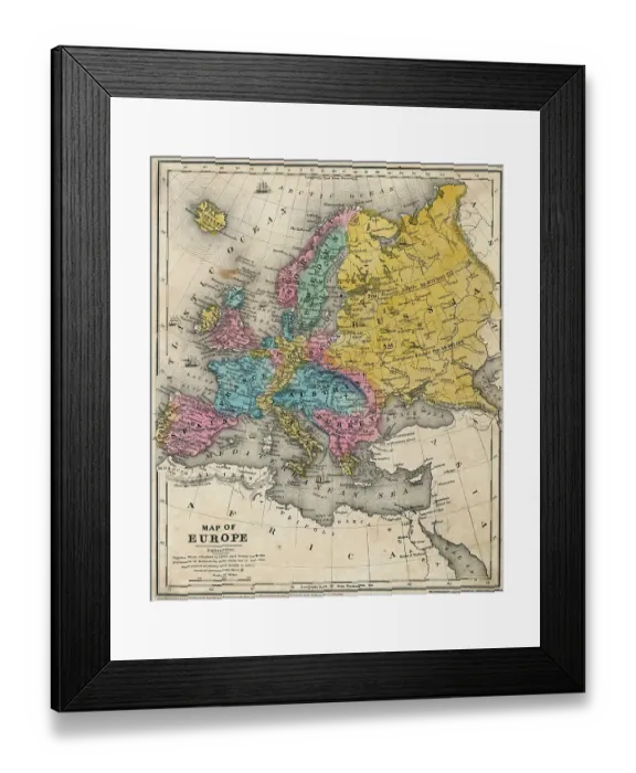 Framed Print : Map of Europe Framed Print : Map of Europe