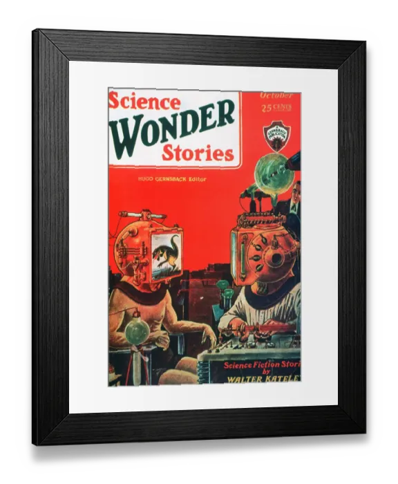 Framed Print : Cover Illustration of Science Wonder Stories Magazine Framed Print : Cover Illustration of Science Wonder Stories Magazine