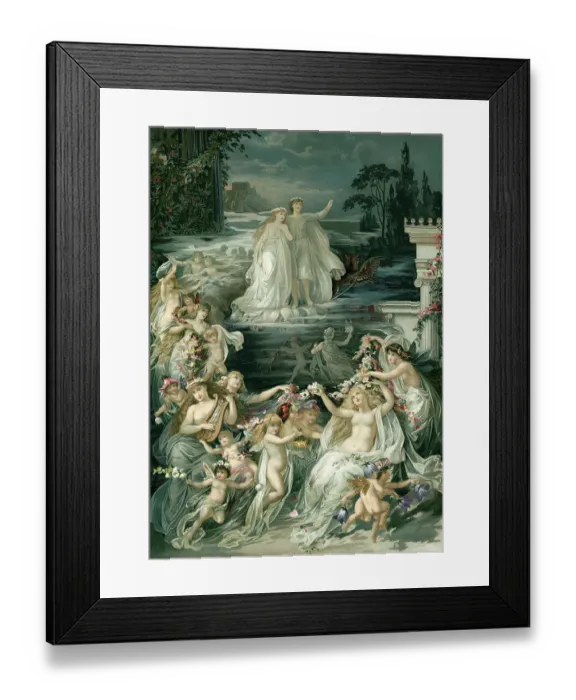 Framed Print : Illustration Depicting Lysander, Hermia and Fairies from A Midsummer Night's Dream Framed Print : Illustration Depicting Lysander, Hermia and Fairies from A Midsummer Night's Dream