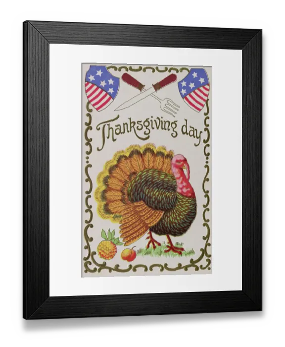Framed Print : Thanksgiving Day Illustration Framed Print : Thanksgiving Day Illustration