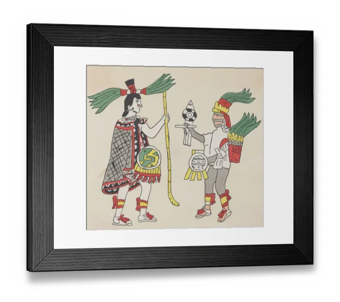 Framed Print : Illustration of Yacatecuhtli and Tezcatlipoca Framed Print : Illustration of Yacatecuhtli and Tezcatlipoca