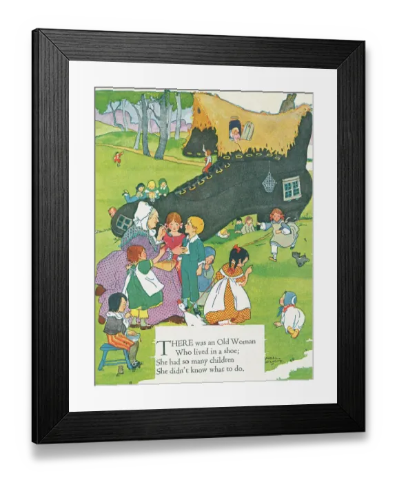 Framed Print : There Was an Old Woman Who Lived in a Shoe Framed Print : There Was an Old Woman Who Lived in a Shoe