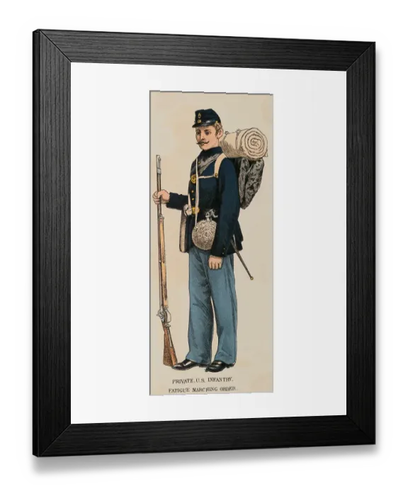 Framed Print : Union United States Infantry Soldier of Fatigue Marching Order Framed Print : Union United States Infantry Soldier of Fatigue Marching Order