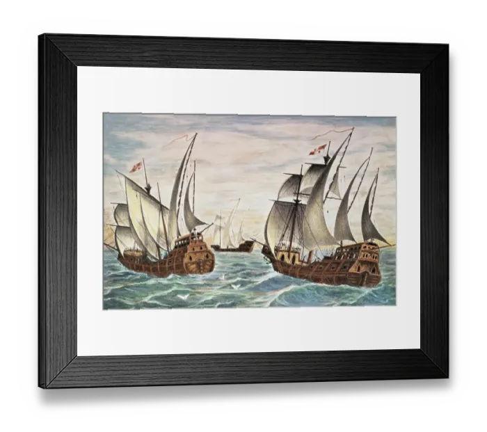 Framed Print : Illustration of the Nina, Pinta and Santa Maria Framed Print : Illustration of the Nina, Pinta and Santa Maria