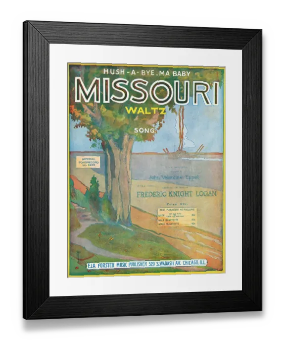 Framed Print : Missouri Waltz Song Sheet Music Cover