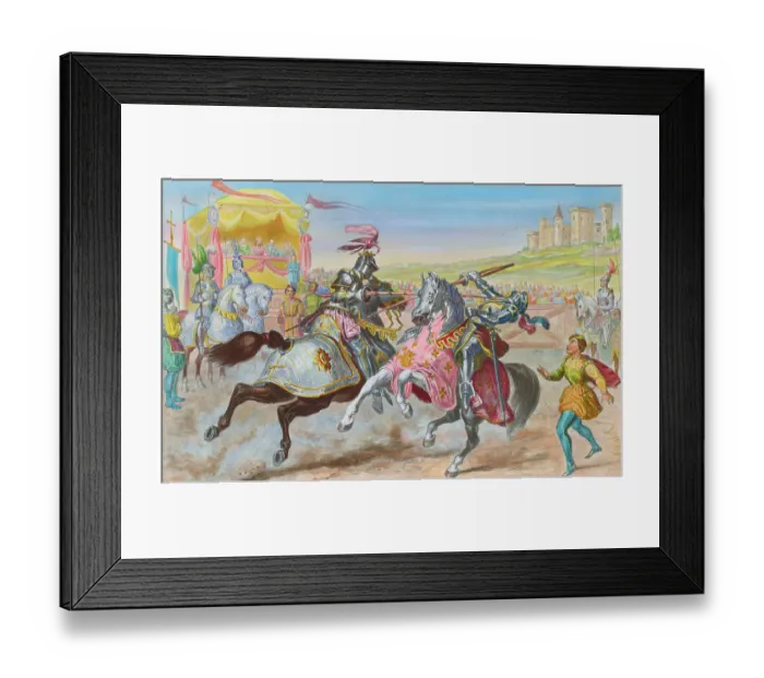 Framed Print : Illustration of Knights Jousting Framed Print : Illustration of Knights Jousting