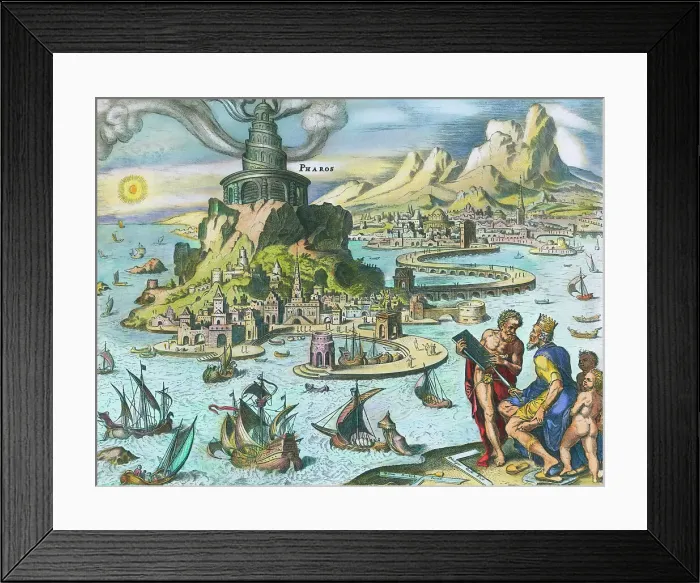 Framed Print : Pharos of Alexandria by Maerten van Heemskerck Framed Print : Pharos of Alexandria by Maerten van Heemskerck