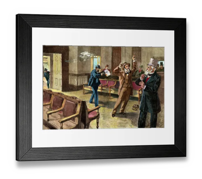 Framed Print : Assassination Attempt on President James Garfield Framed Print : Assassination Attempt on President James Garfield
