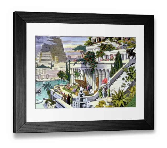 Framed Print : Illustration of the Hanging Gardens of Babylon
