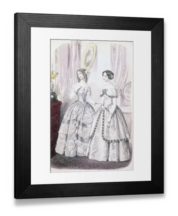 Framed Print : Illustration of Women Wearing Evening Dresses Framed Print : Illustration of Women Wearing Evening Dresses