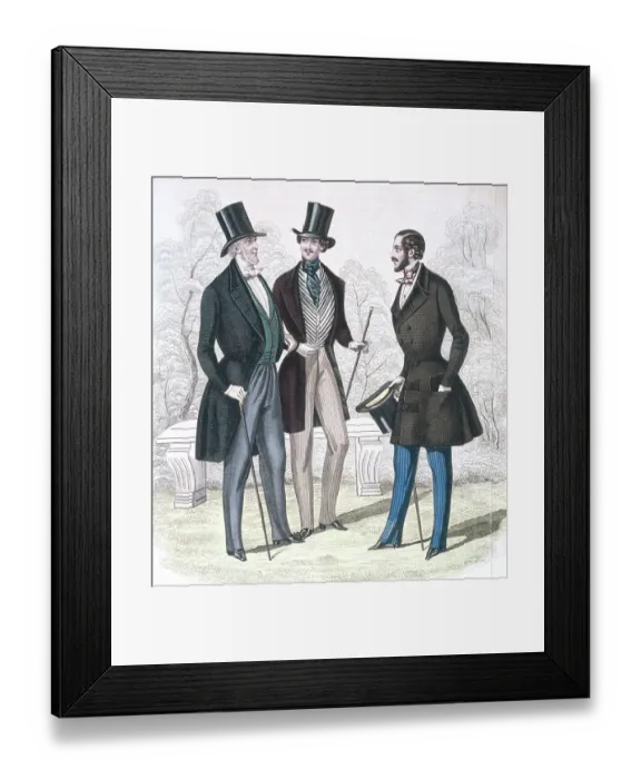 Framed Print : Illustration of Nineteeth Century Men's Fashions Framed Print : Illustration of Nineteeth Century Men's Fashions