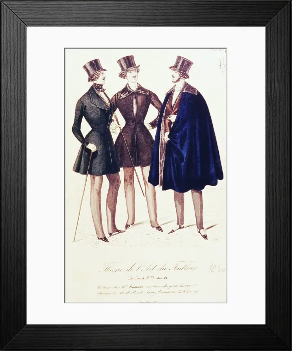 Framed Print : Illustration of Men's French Fashions Framed Print : Illustration of Men's French Fashions