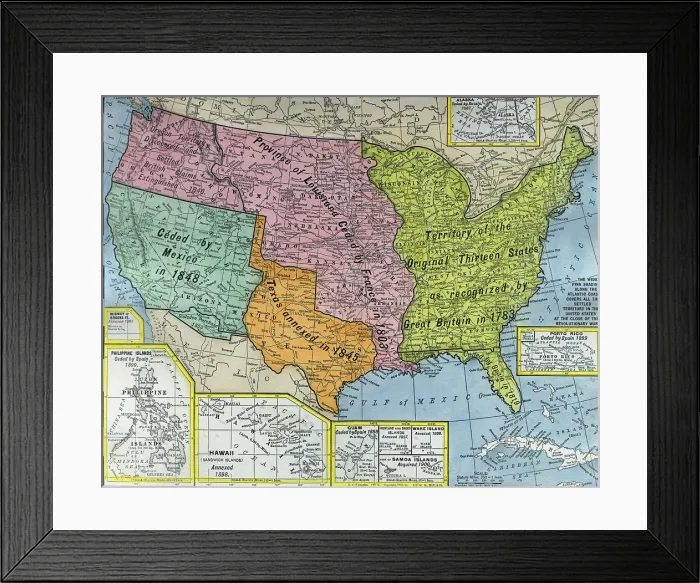 Framed Print : Early United States Map Framed Print : Early United States Map
