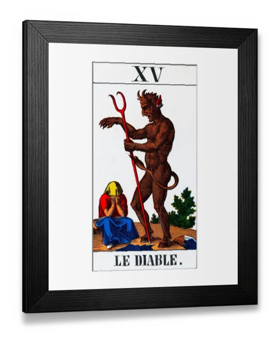 Framed Print : Tarot Card Depicting the Devil Framed Print : Tarot Card Depicting the Devil