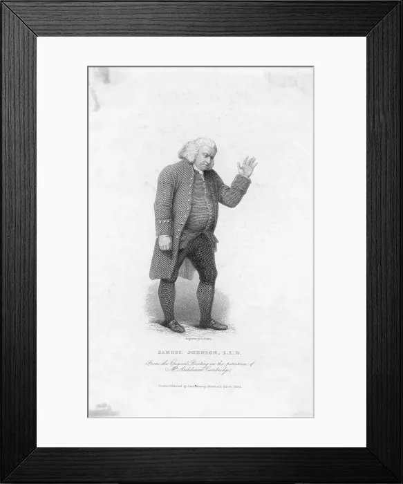 Framed Print : Portrait of Samuel Johnson by Edward Francis Finden Framed Print : Portrait of Samuel Johnson by Edward Francis Finden