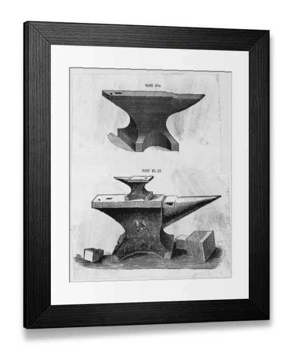 Framed Print : Illustration of Two Anvils Framed Print : Illustration of Two Anvils
