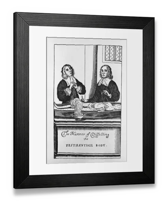Framed Print : The Manner of Dissecting the Pestilentiall Body Illustration Framed Print : The Manner of Dissecting the Pestilentiall Body Illustration