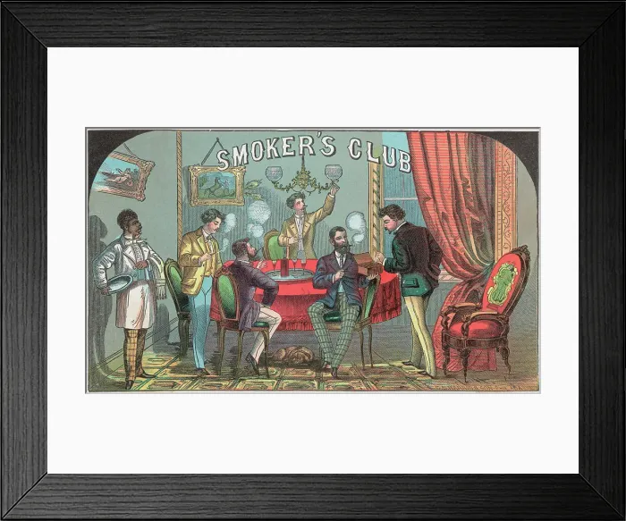 Framed Print : Smoker's Club Print Framed Print : Smoker's Club Print
