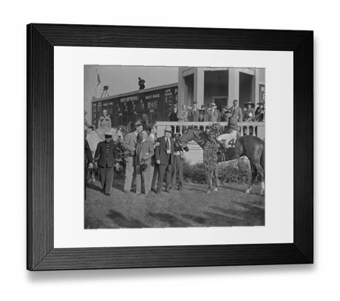 Framed Print : Eddie Arcaro and Whirlaway Celebrating Kentucky Derby Win