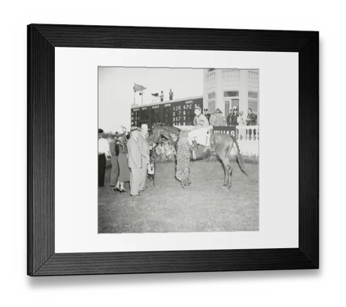 Framed Print : Citation with Jockey in Winners Circle Framed Print : Citation with Jockey in Winners Circle