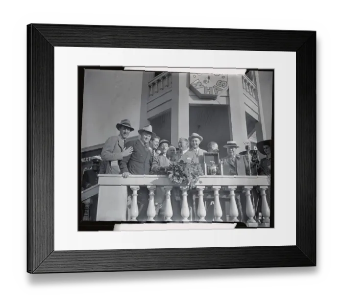 Framed Print : Whirlaway's Team Receiving Trophy