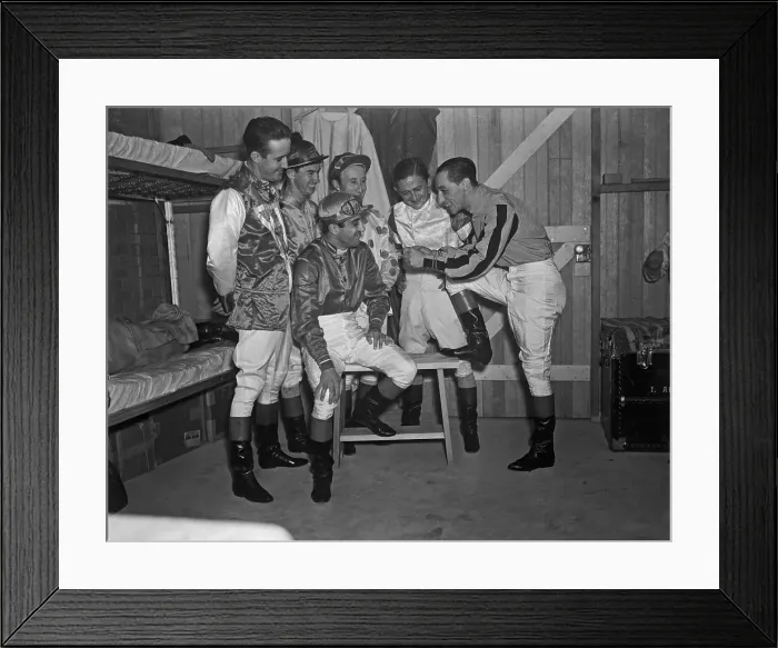 Framed Print : Jockies Having Racing Conversation Framed Print : Jockies Having Racing Conversation