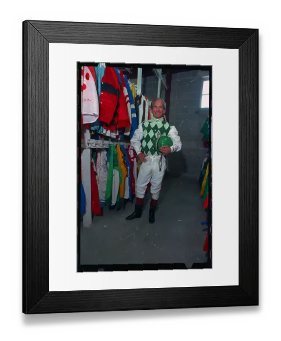 Framed Print : Willie Shoemaker Posing in Jockey Clothes Framed Print : Willie Shoemaker Posing in Jockey Clothes
