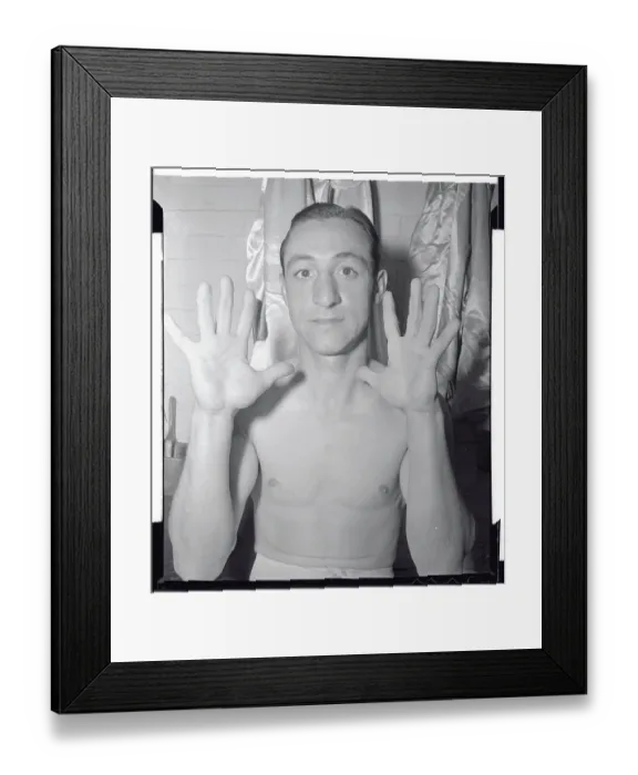 Framed Print : Eddie Arcaro Holding Up Hands Framed Print : Eddie Arcaro Holding Up Hands