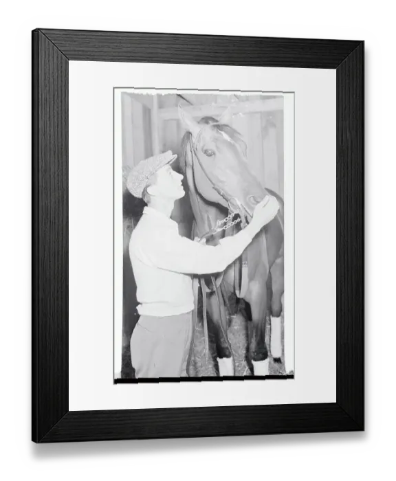 Framed Print : Eddie Arcaro Petting Devil Diver Framed Print : Eddie Arcaro Petting Devil Diver
