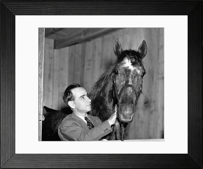 Framed Print : Johnny Longden with Melodist Framed Print : Johnny Longden with Melodist
