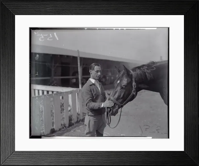 Framed Print : Eddie Arcaro Petting His Mount Framed Print : Eddie Arcaro Petting His Mount
