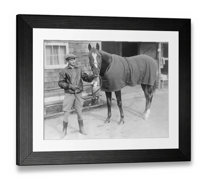 Framed Print : Earl Sande Posing with His Horse Framed Print : Earl Sande Posing with His Horse