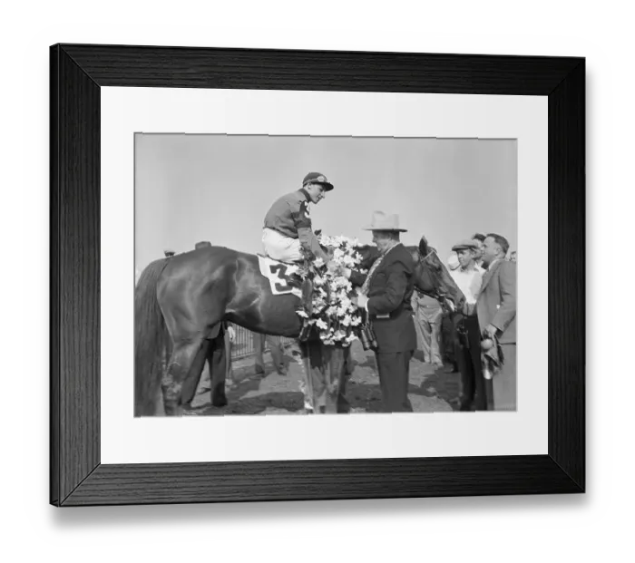 Framed Print : B.A. Jones Shakes Hands With Jockey Framed Print : B.A. Jones Shakes Hands With Jockey