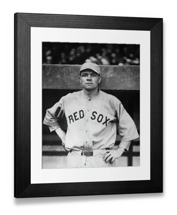 Framed Print : Babe Ruth in Red Sox Uniform Framed Print : Babe Ruth in Red Sox Uniform