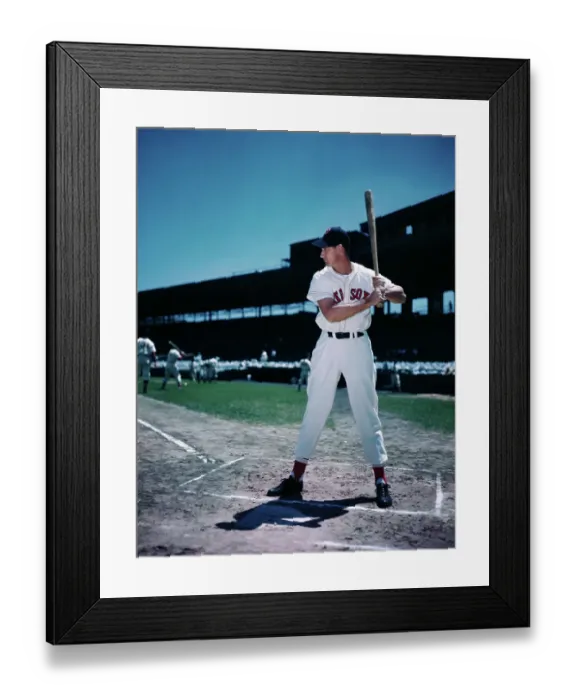 Framed Print : Ted Williams Holding Baseball Bat Framed Print : Ted Williams Holding Baseball Bat