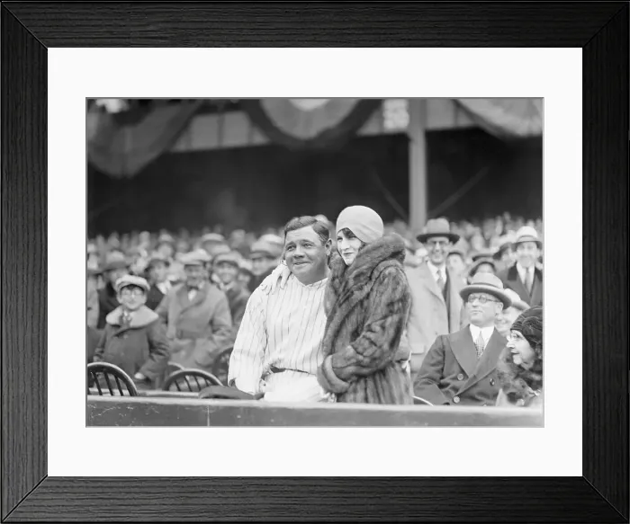 Framed Print : Portrait of Babe Ruth with His Wife Framed Print : Portrait of Babe Ruth with His Wife