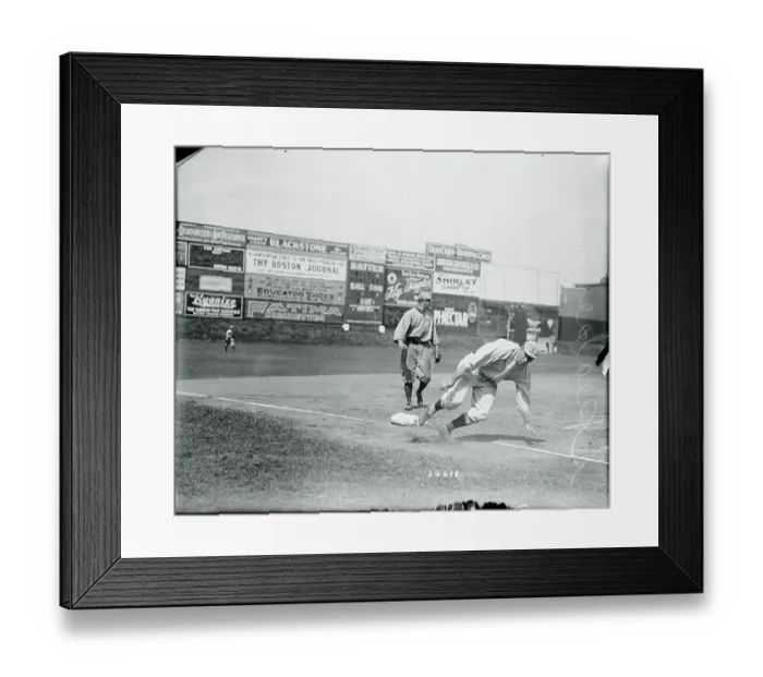 Framed Print : Baseball Player Sliding
