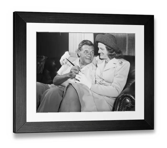 Framed Print : Babe Ruth Signing Baseball for Mildred Babe Didrikson Framed Print : Babe Ruth Signing Baseball for Mildred Babe Didrikson
