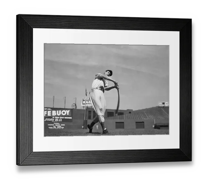 Framed Print : Ted Williams Swinging Bat Framed Print : Ted Williams Swinging Bat