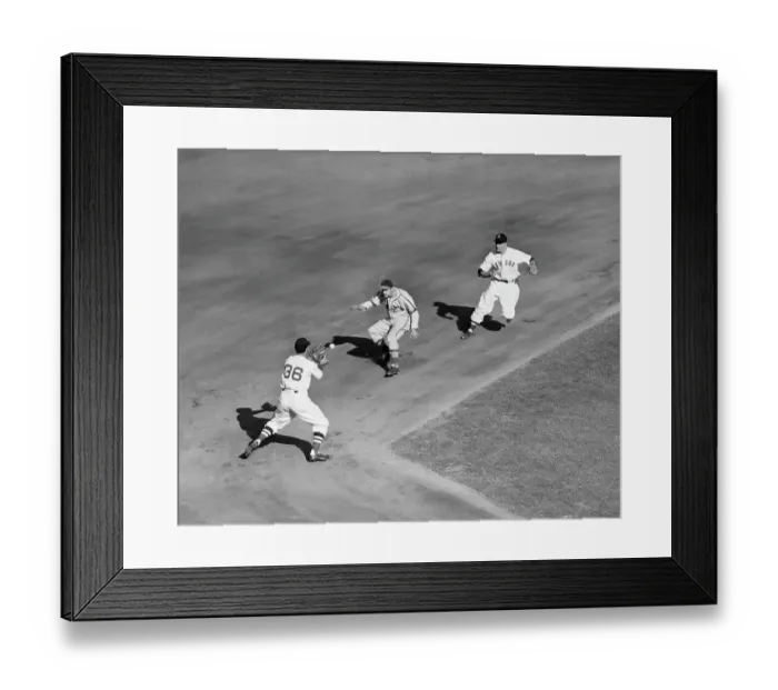 Framed Print : Cardinals Stan Musial Being Tagged Out Framed Print : Cardinals Stan Musial Being Tagged Out