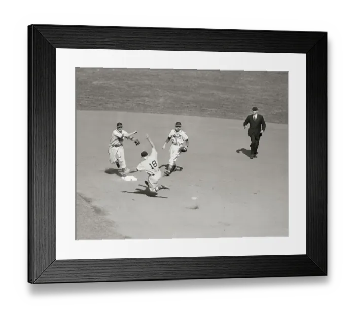 Framed Print : Tom Mcbride Forced Out At Second Base Framed Print : Tom Mcbride Forced Out At Second Base