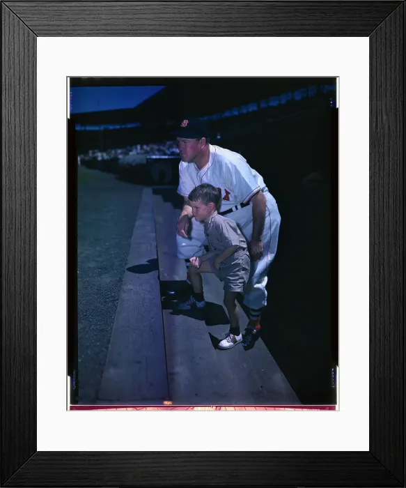 Framed Print : Baseball Manager Joe Cronin Standing with his Son