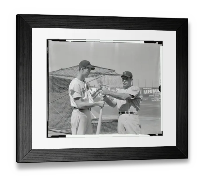 Framed Print : Ted Williams Talking with Charley Keller Framed Print : Ted Williams Talking with Charley Keller