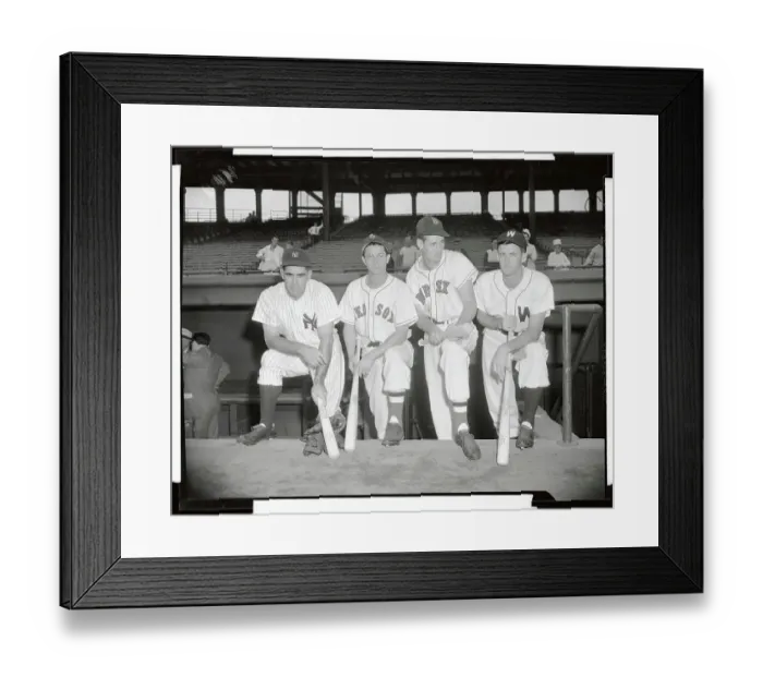 Framed Print : Baseball Greats Posing Together Framed Print : Baseball Greats Posing Together